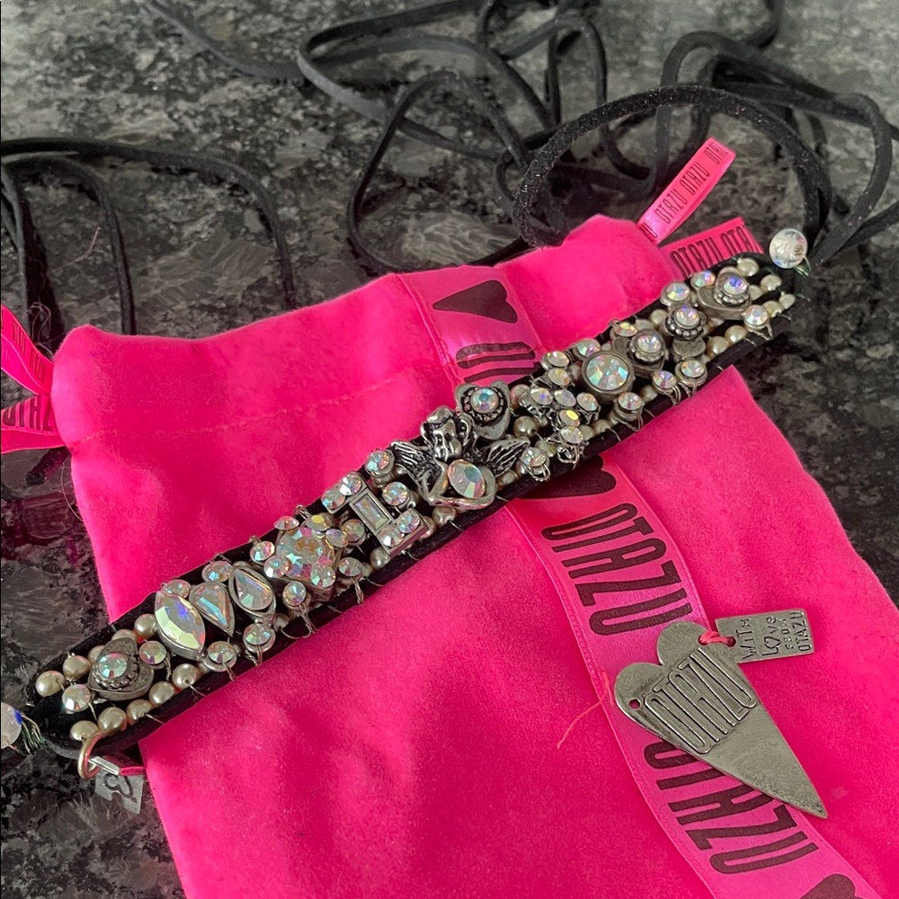 OTAZU Black Choker with Silver Embellishments STUNNING!!!!🤩